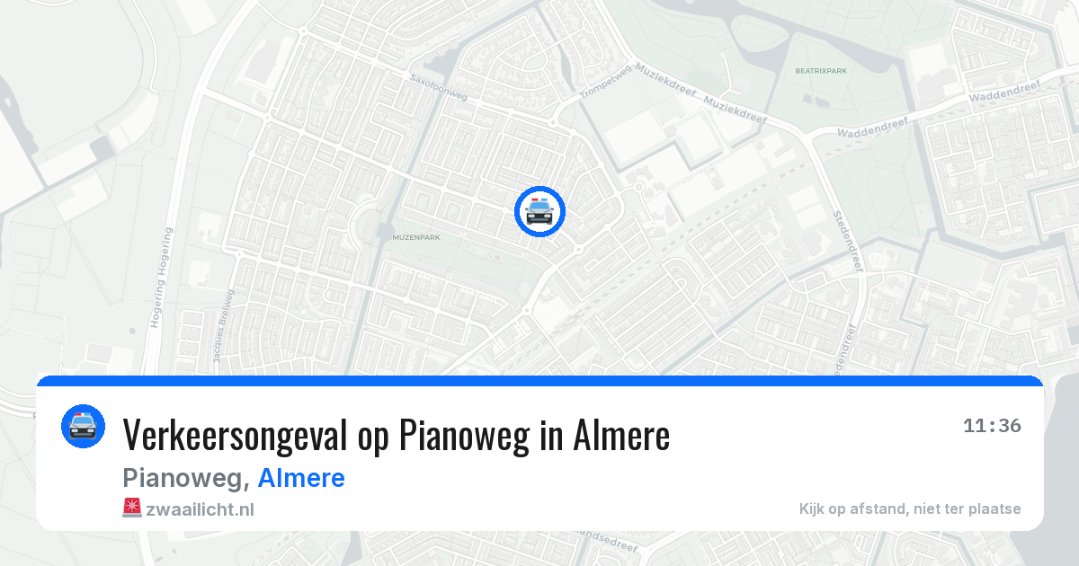 Verkeersongeval op Pianoweg in Almere — 19 jun 2026