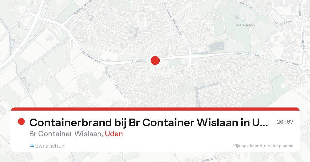 Containerbrand bij Br Container Wislaan in Uden — 7 feb 2026