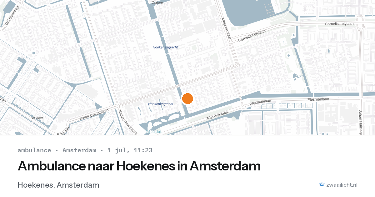 Ambulance naar Hoekenes in Amsterdam — 1 jul 2026