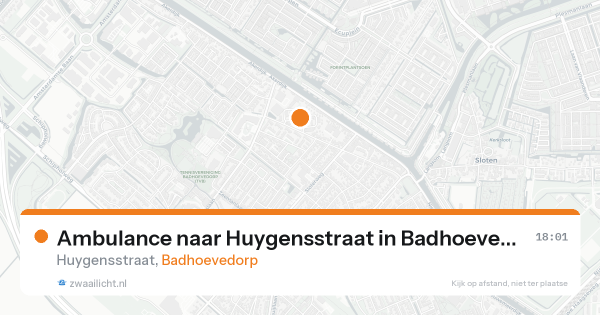 Ambulance naar Huygensstraat in Badhoevedorp — 15 aug 2026