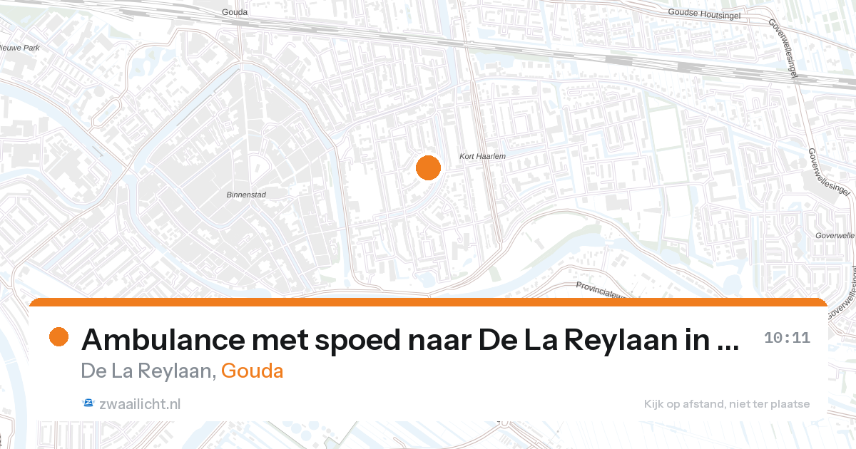 Ambulance met spoed naar De La Reylaan in Gouda — 6 mei 2026
