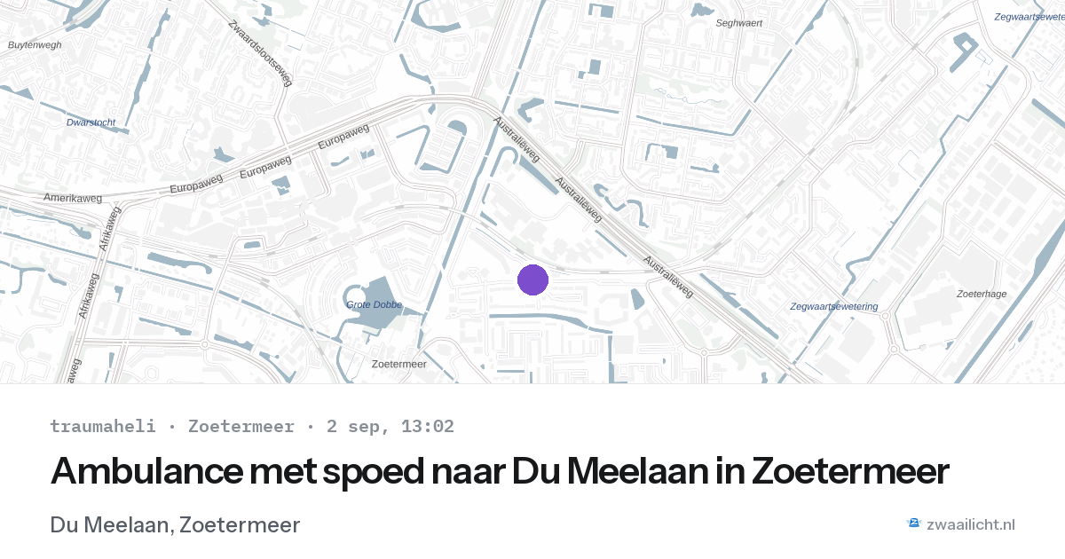 Ambulance met spoed naar Du Meelaan in Zoetermeer — 2 sep 2026