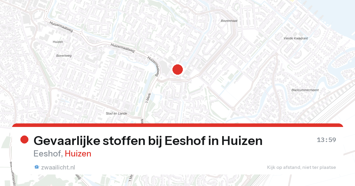 Gevaarlijke stoffen bij Eeshof in Huizen — 2 mrt 2026