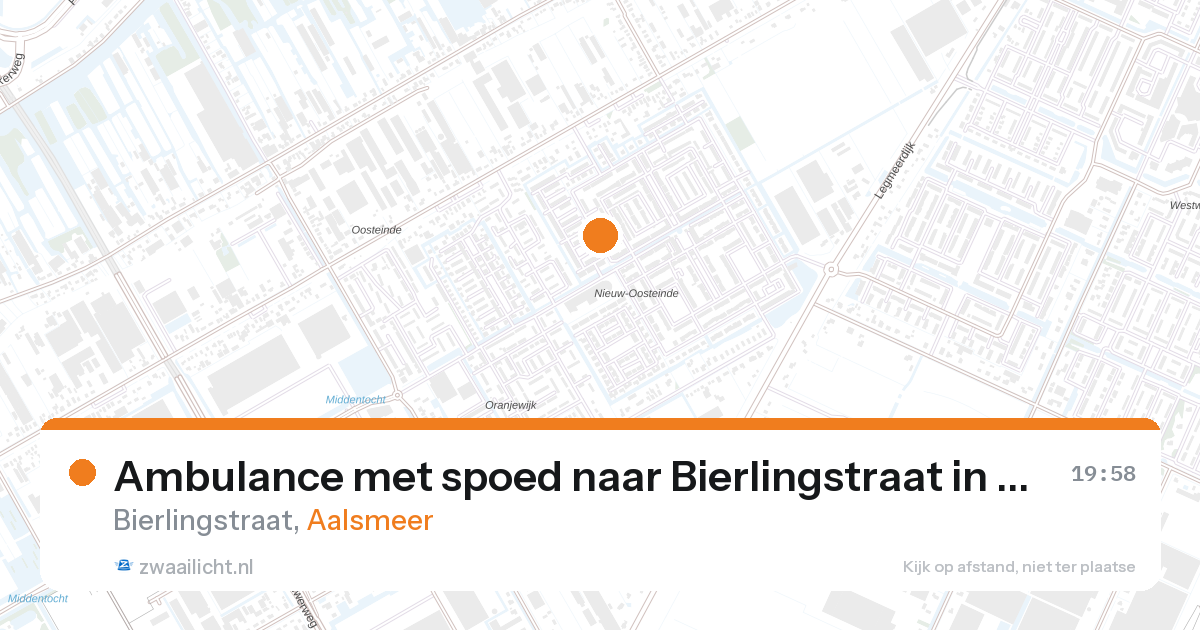 Ambulance met spoed naar Bierlingstraat in Aalsmeer — 26 aug 2026