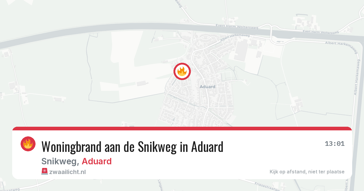 Woningbrand aan de Snikweg in Aduard — 9 jun 2026