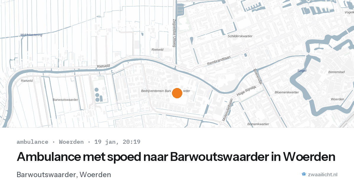 Ambulance met spoed naar Barwoutswaarder in Woerden — 19 jan 2026
