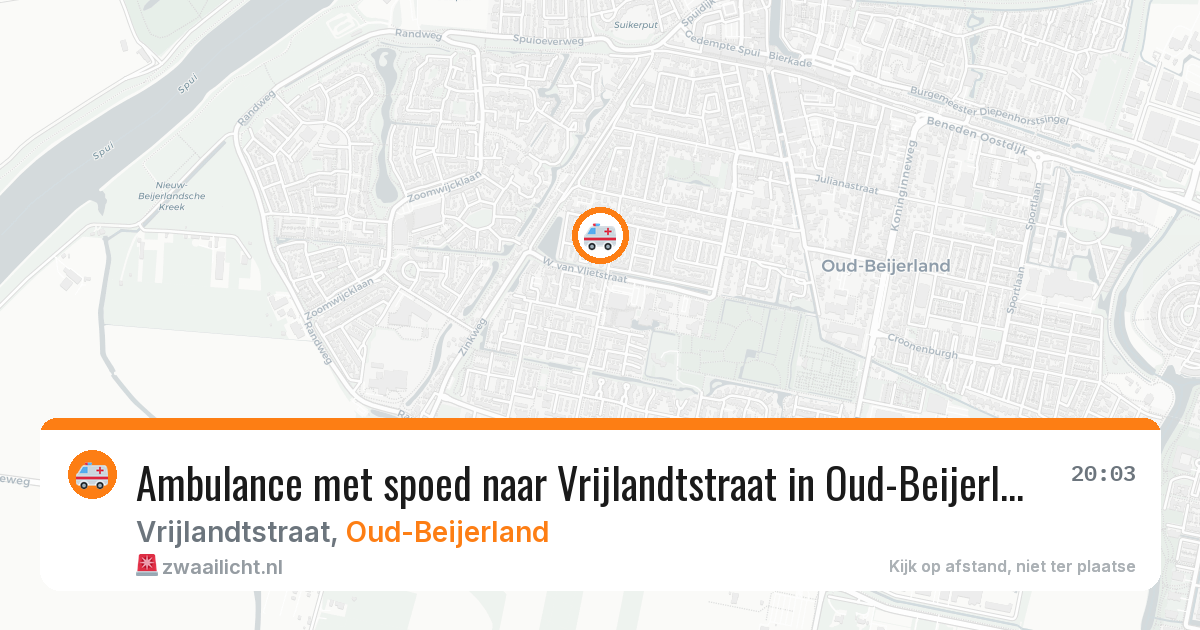 Ambulance met spoed naar Vrijlandtstraat in Oud-Beijerland — 26 jun 2026