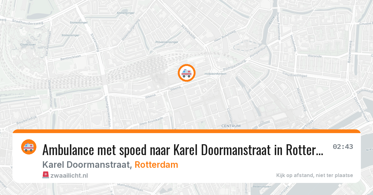 Ambulance met spoed naar Karel Doormanstraat in Rotterdam — 2 aug 2026