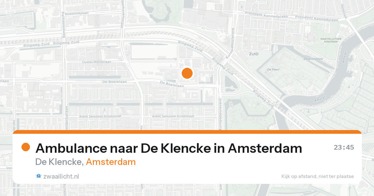 Ambulance naar De Klencke in Amsterdam — 18 aug 2026