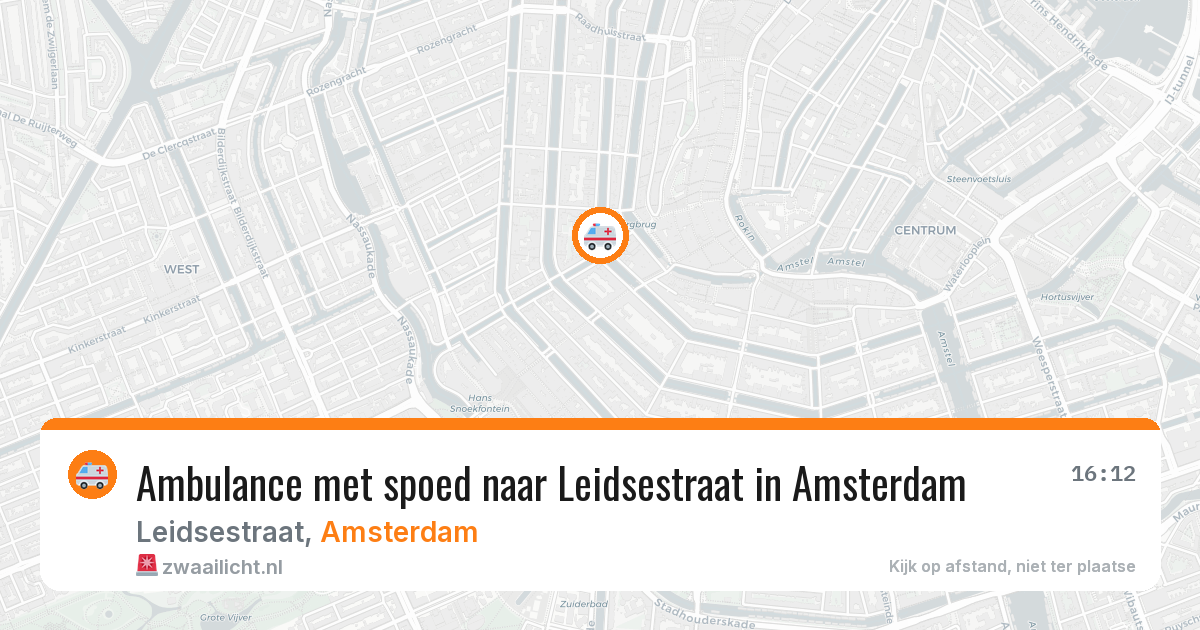 Ambulance met spoed naar Leidsestraat in Amsterdam — 1 jul 2026