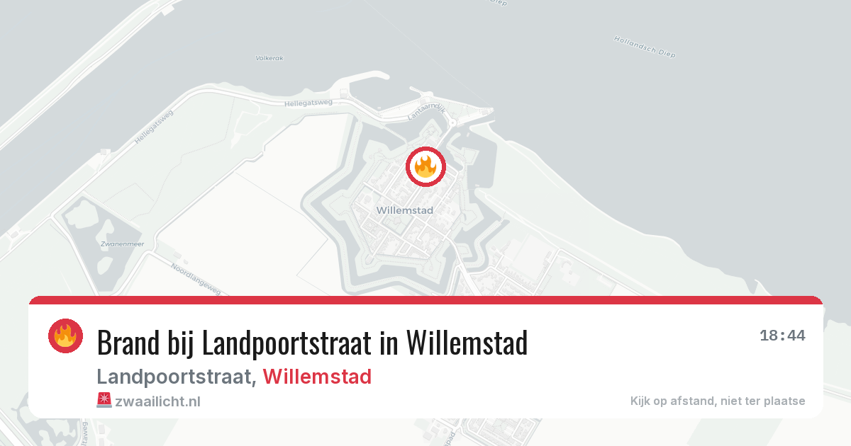 Brand bij Landpoortstraat in Willemstad — 6 mei 2026