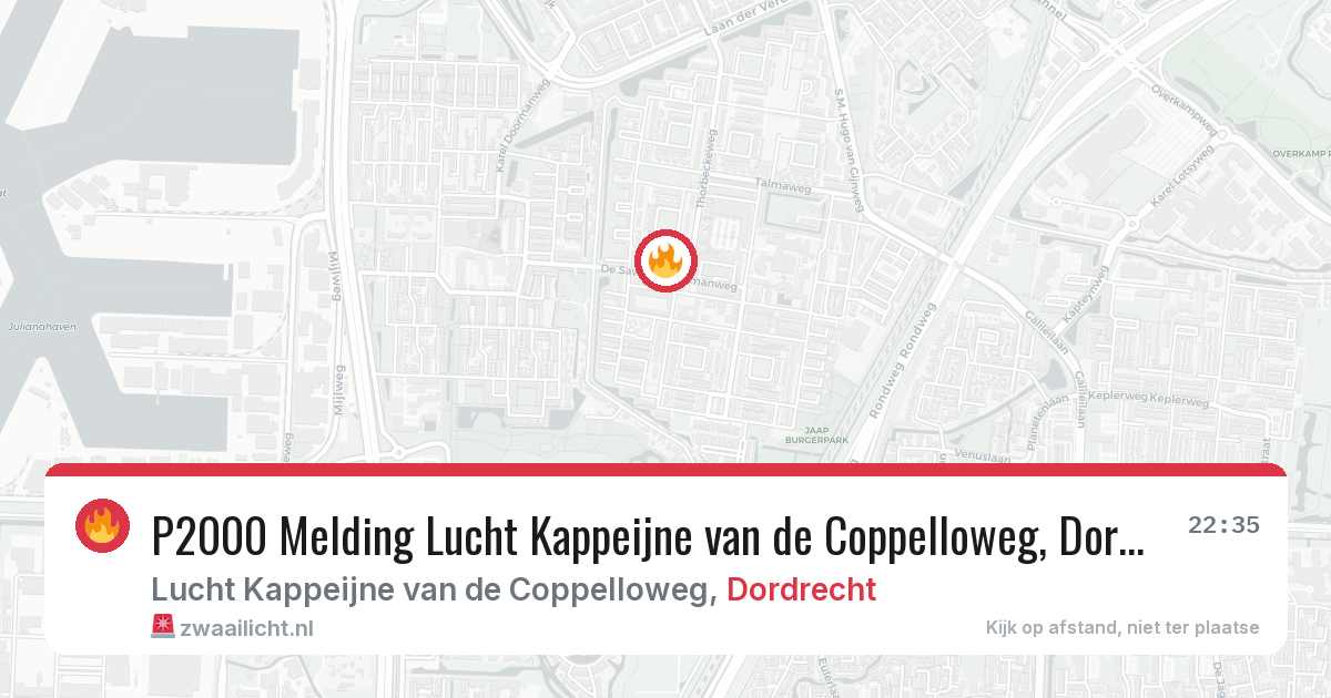 P2000 Melding Lucht Kappeijne van de Coppelloweg, Dordrecht — 29 jan 2026
