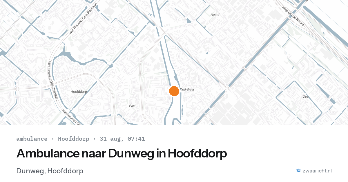 Ambulance naar Dunweg in Hoofddorp — 31 aug 2026