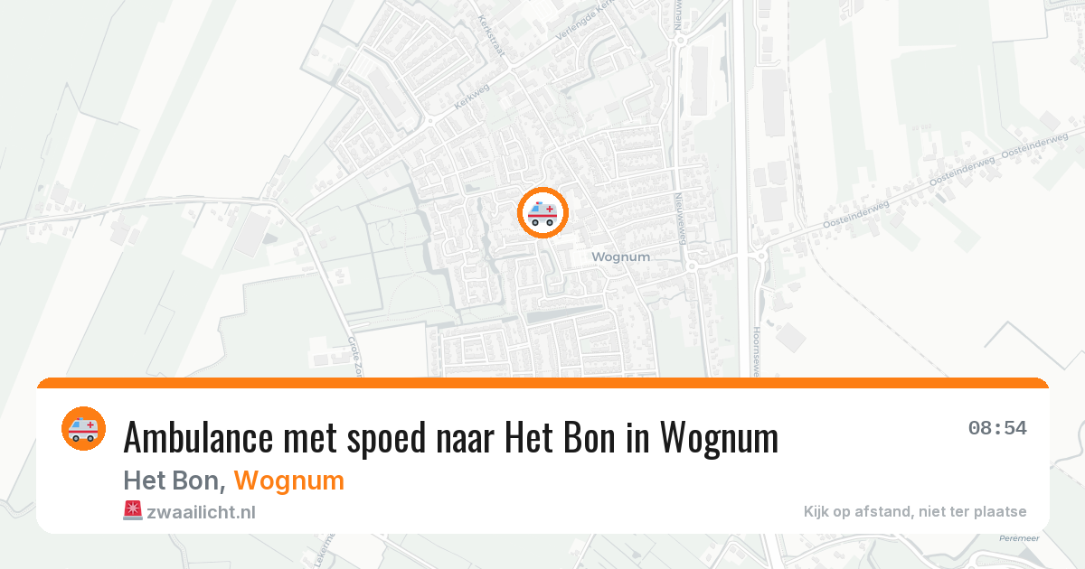 Ambulance met spoed naar Het Bon in Wognum — 17 mei 2026