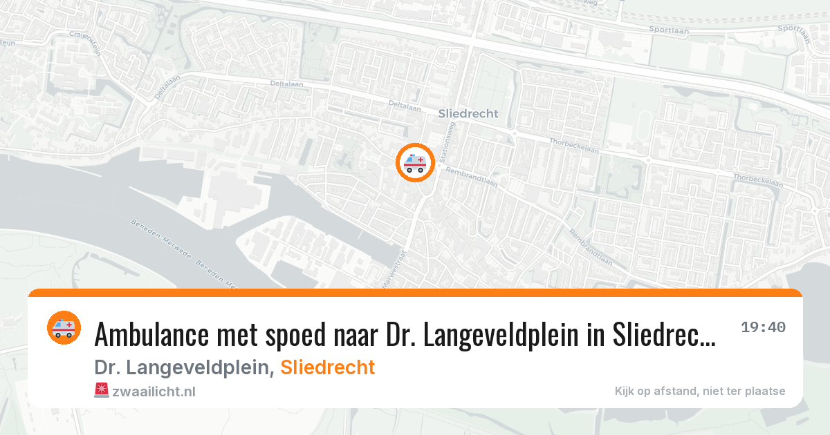 Ambulance met spoed naar Dr. Langeveldplein in Sliedrecht — 27 apr 2026
