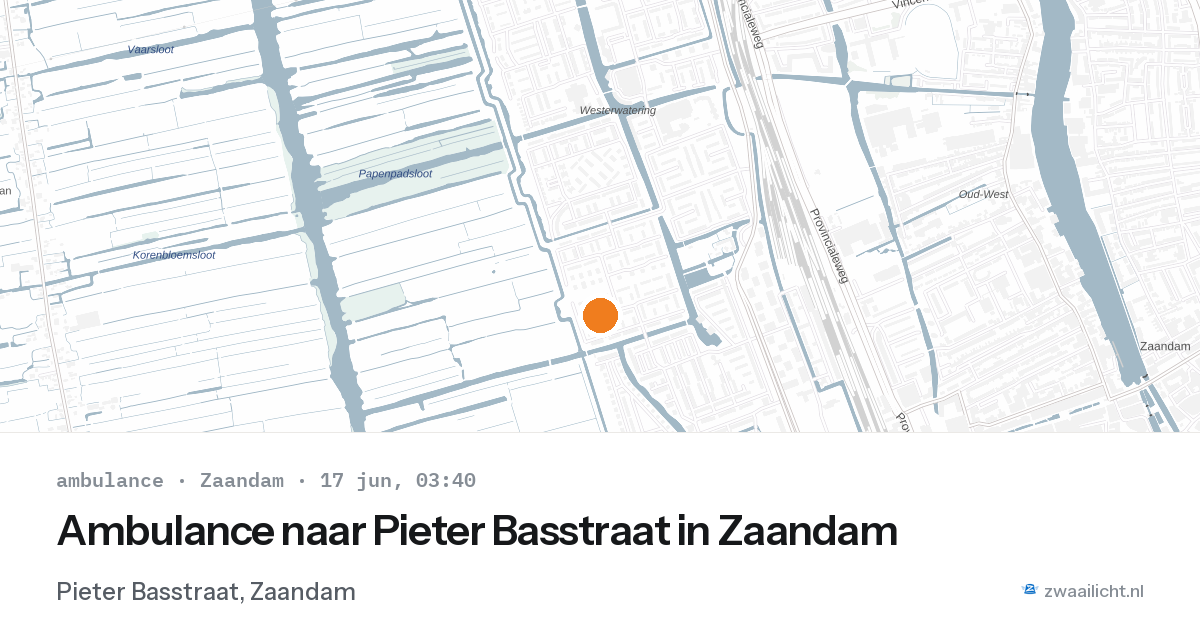 Ambulance naar Pieter Basstraat in Zaandam — 17 jun 2026