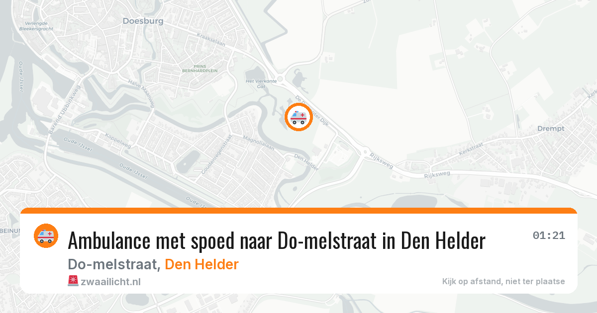 Ambulance met spoed naar Do-melstraat in Den Helder — 6 mei 2026