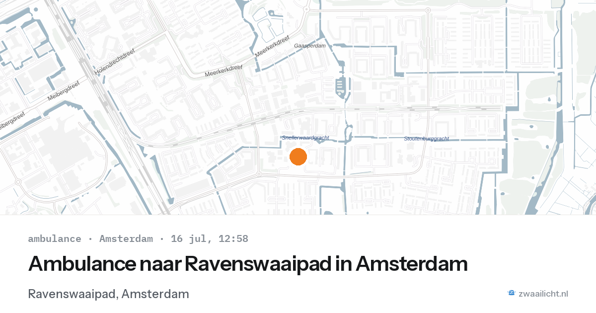 Ambulance naar Ravenswaaipad in Amsterdam — 16 jul 2026
