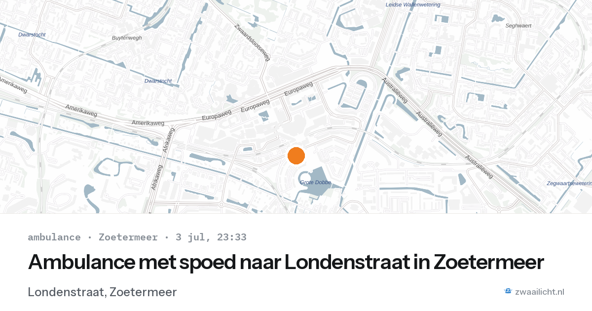 Ambulance met spoed naar Londenstraat in Zoetermeer — 3 jul 2026