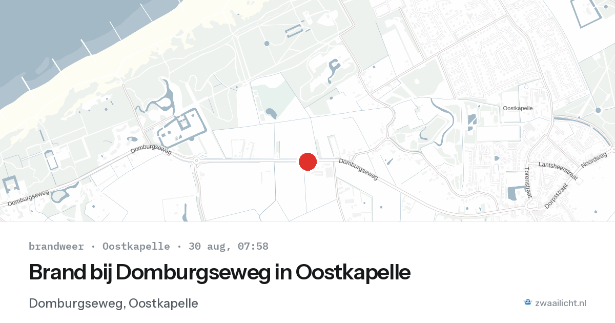 Brand bij Domburgseweg in Oostkapelle — 30 aug 2026