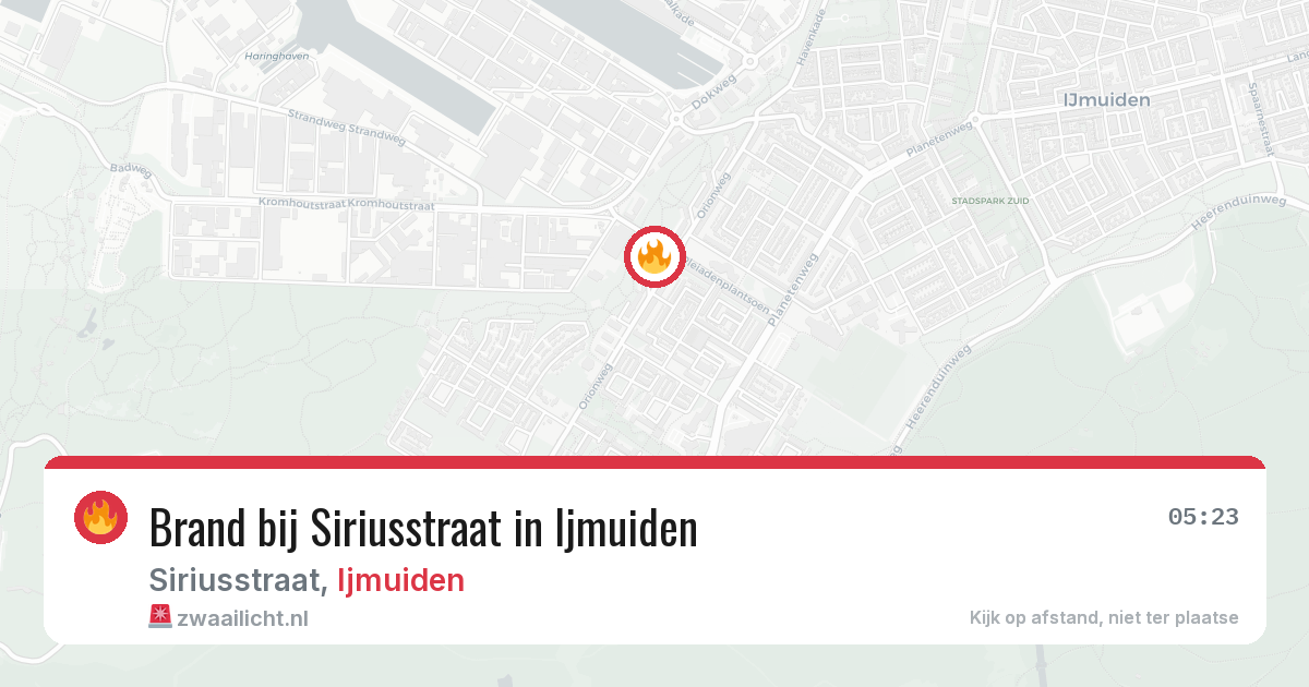 Brand bij Siriusstraat in Ijmuiden — 13 apr 2026