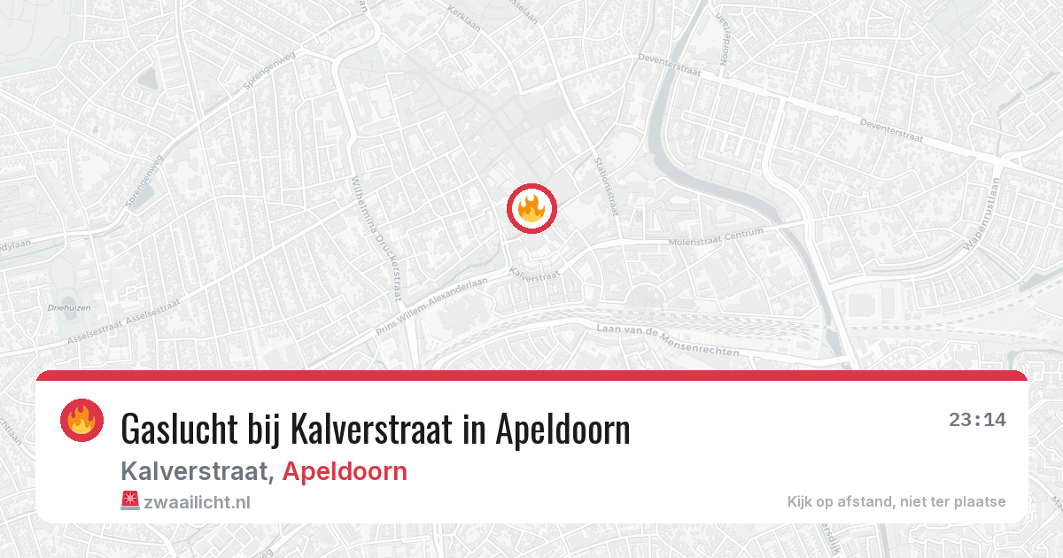Gaslucht bij Kalverstraat in Apeldoorn — 8 jun 2026