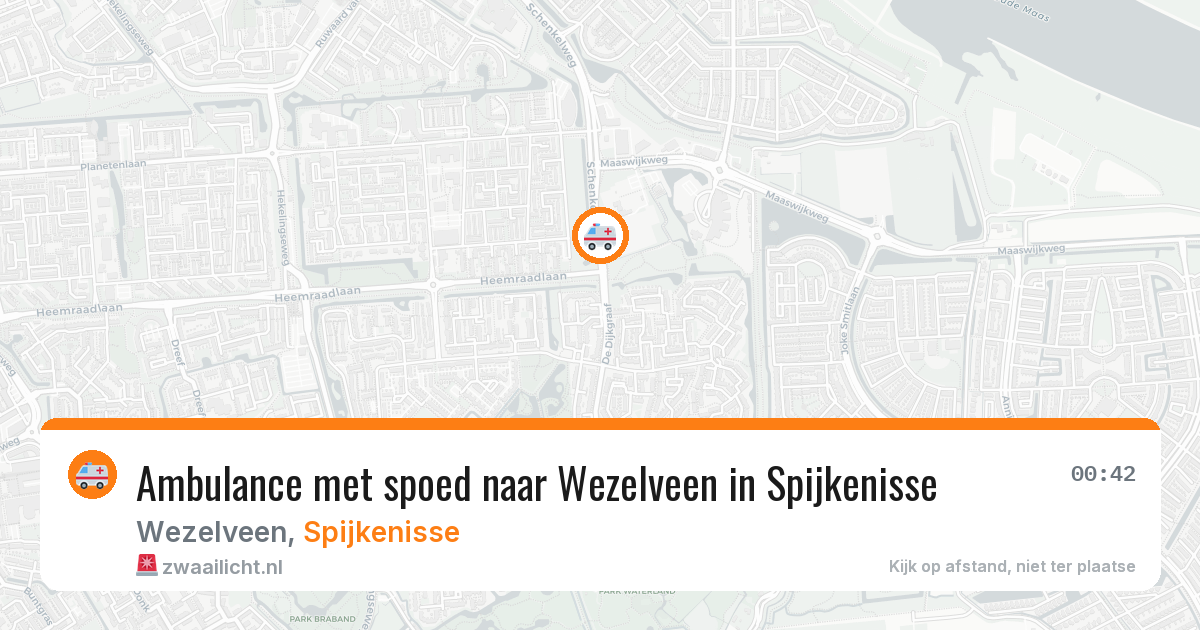 Ambulance met spoed naar Wezelveen in Spijkenisse — 3 aug 2026