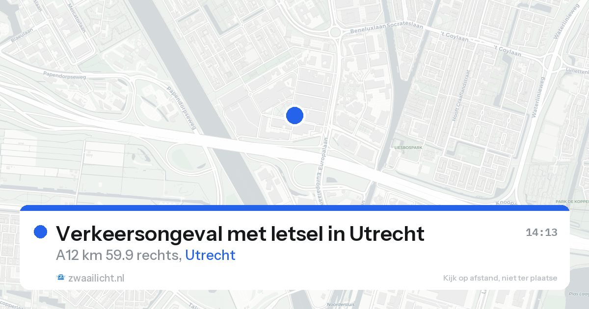 Verkeersongeval met letsel in Utrecht — 15 aug 2026