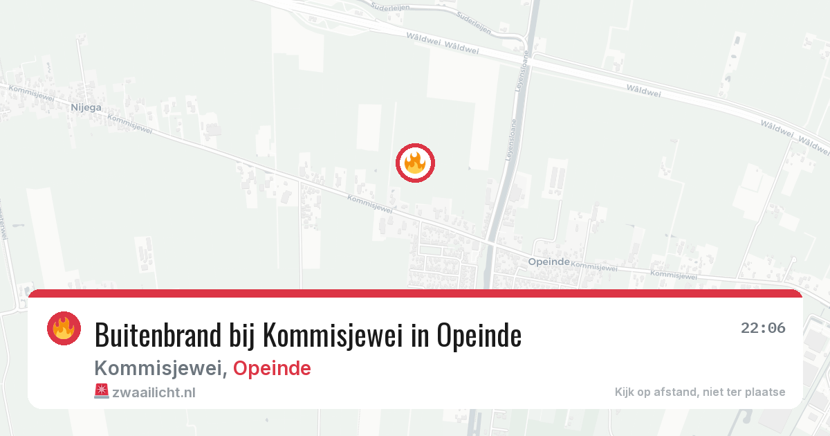 Buitenbrand bij Kommisjewei in Opeinde — 8 apr 2026