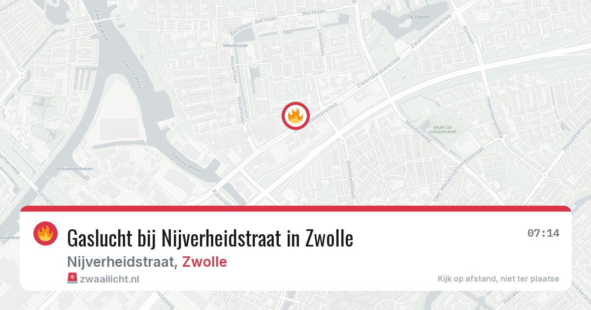 Gaslucht bij Nijverheidstraat in Zwolle — 2 apr 2026
