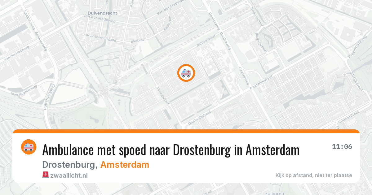 Ambulance met spoed naar Drostenburg in Amsterdam — 29 jun 2026