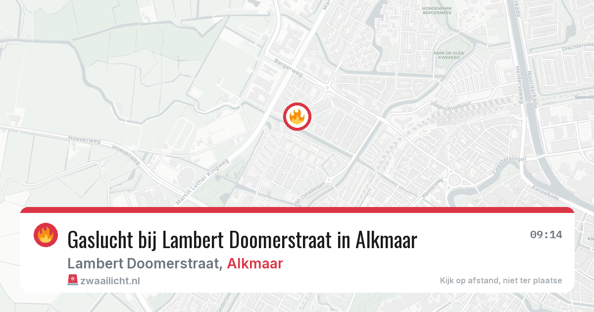 Gaslucht bij Lambert Doomerstraat in Alkmaar — 8 jun 2026