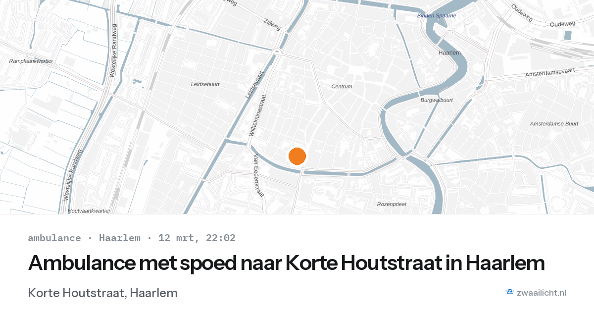 Ambulance met spoed naar Korte Houtstraat in Haarlem — 12 mrt 2026