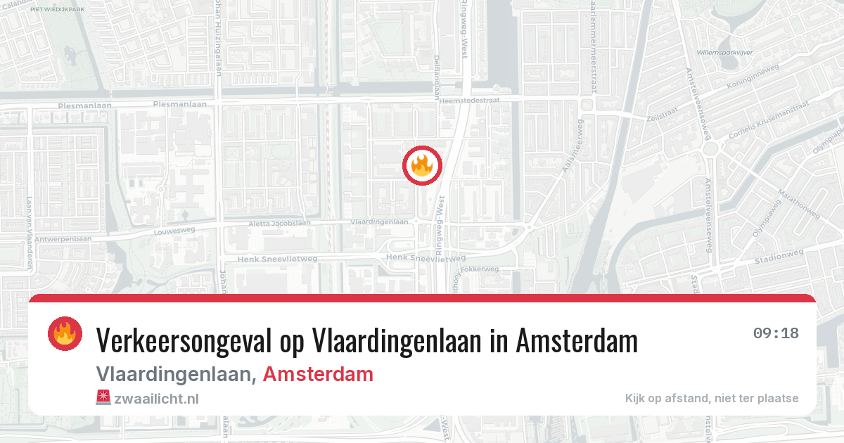 Verkeersongeval op Vlaardingenlaan in Amsterdam — 3 apr 2026