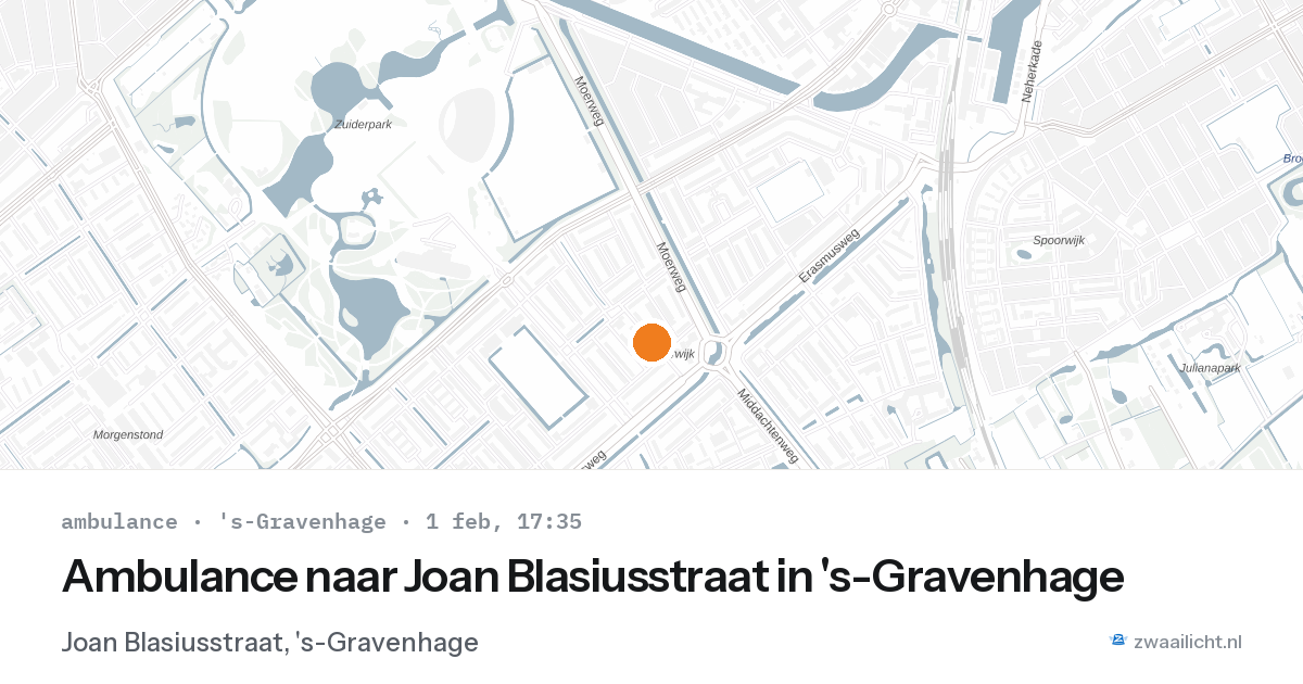 Ambulance naar Joan Blasiusstraat in 's-Gravenhage — 1 feb 2026