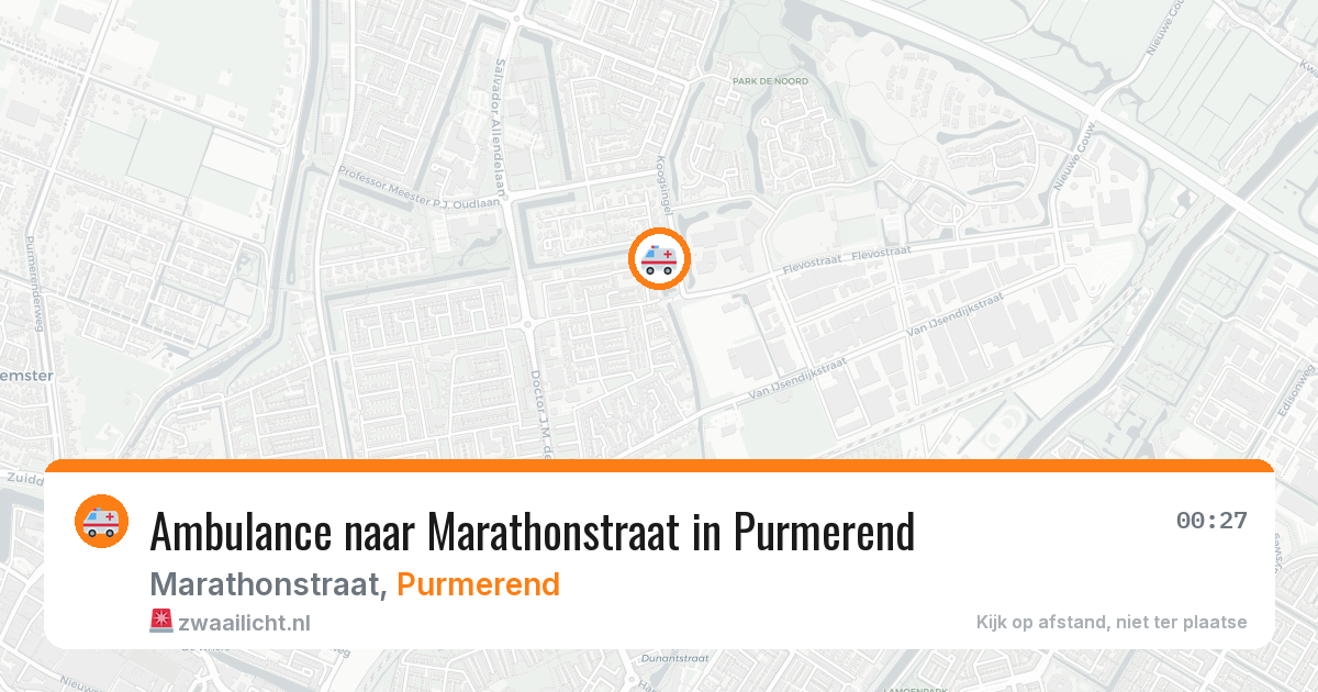 Ambulance naar Marathonstraat in Purmerend — 26 apr 2026