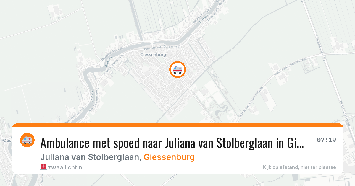 Ambulance met spoed naar Juliana van Stolberglaan in Giessenburg — 10 aug 2026