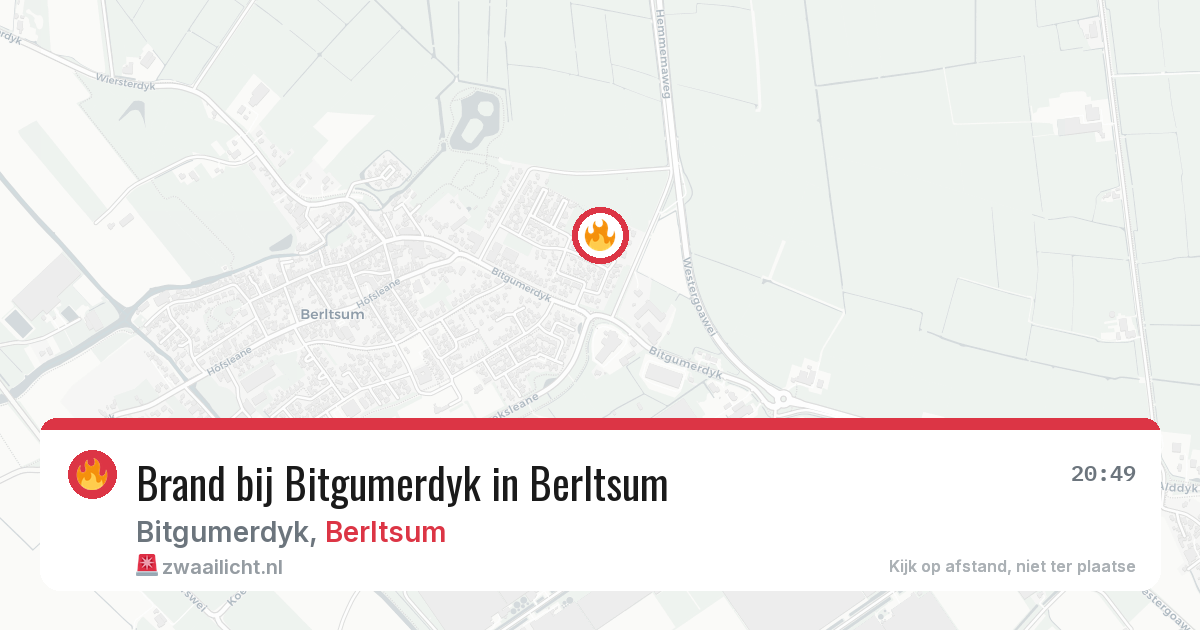 Brand bij Bitgumerdyk in Berltsum — 26 mei 2026