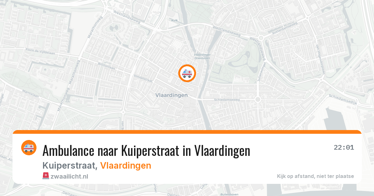Ambulance naar Kuiperstraat in Vlaardingen — 23 mei 2026