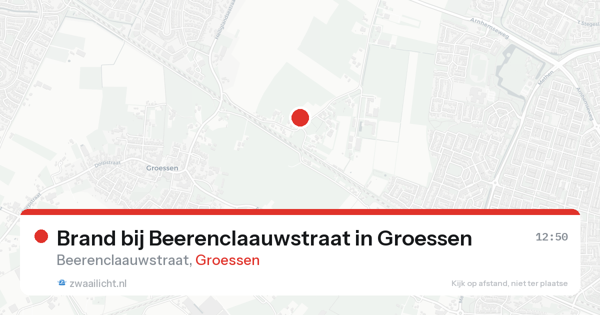 Brand bij Beerenclaauwstraat in Groessen — 25 aug 2026