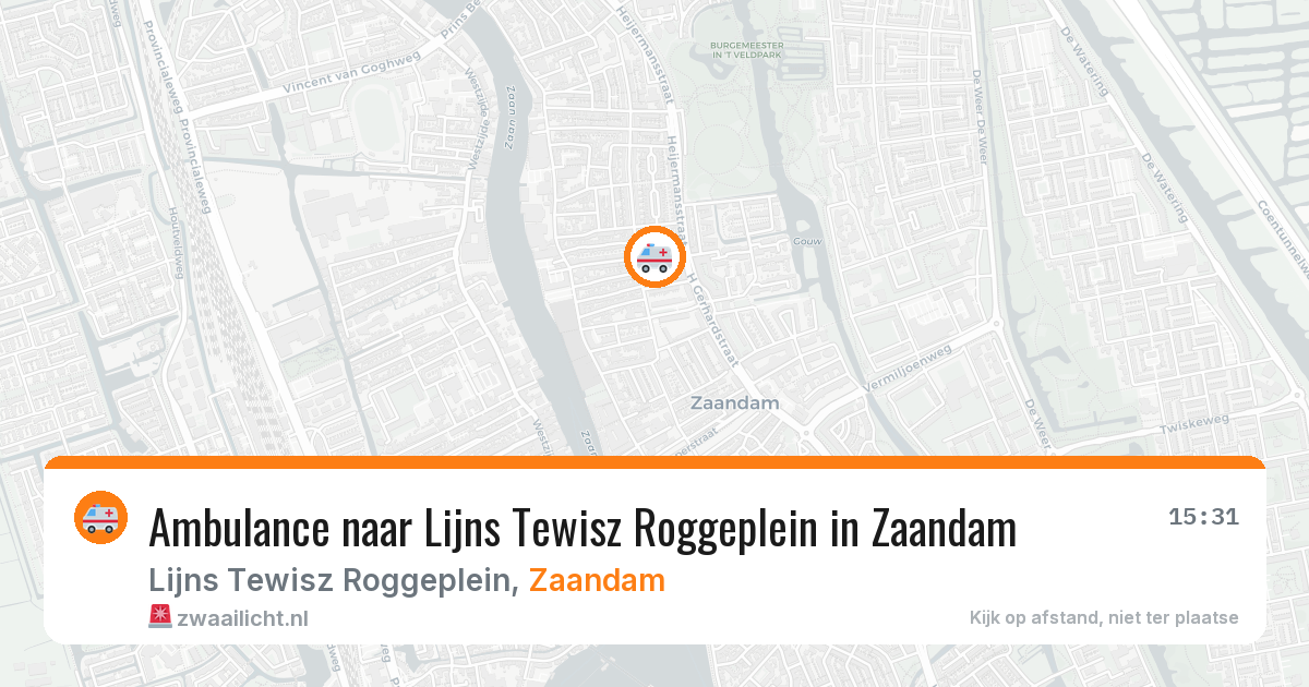 Ambulance naar Lijns Tewisz Roggeplein in Zaandam — 29 mei 2026