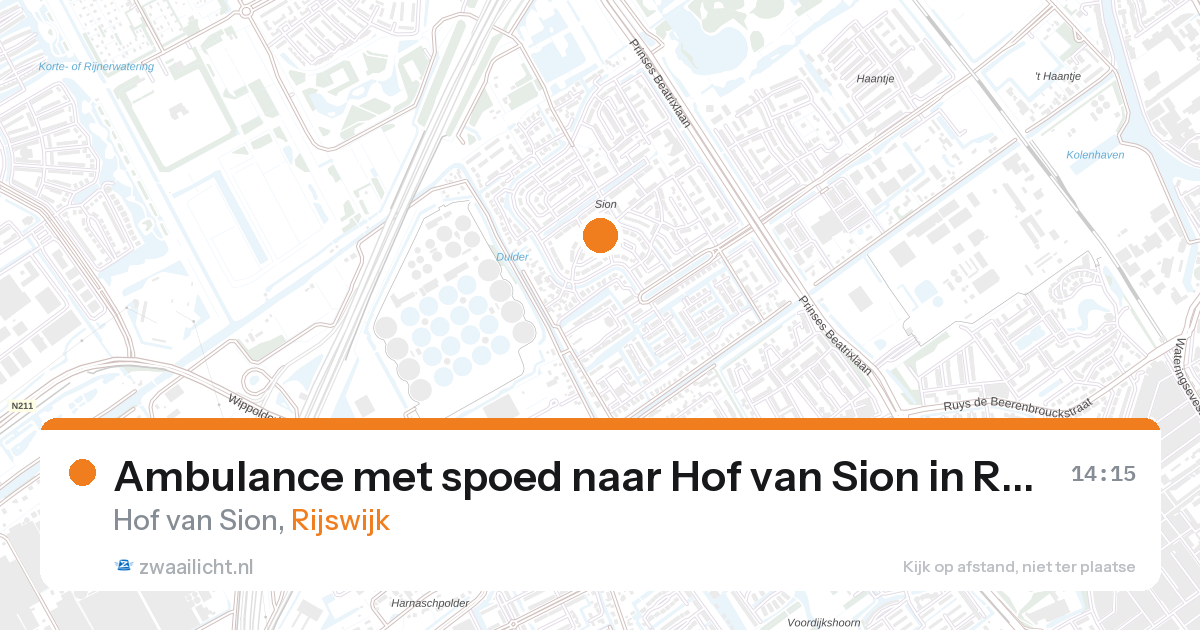 Ambulance met spoed naar Hof van Sion in Rijswijk — 28 aug 2026