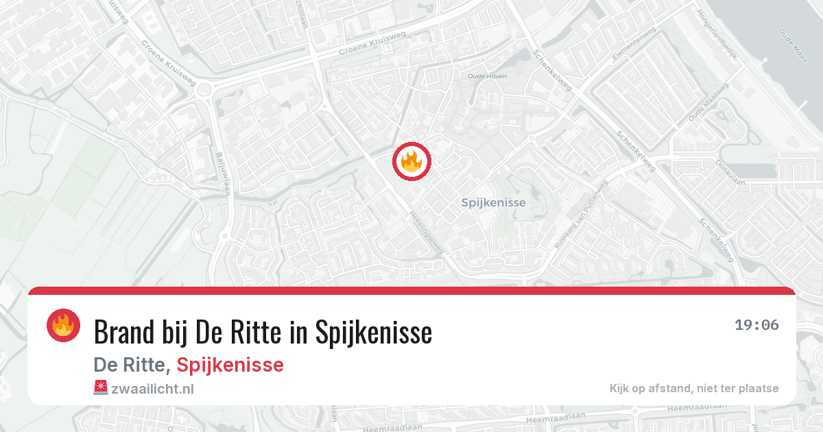 Brand bij De Ritte in Spijkenisse — 14 mrt 2026