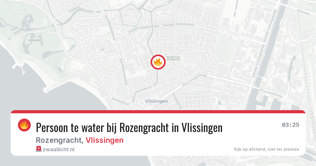 Persoon te water bij Rozengracht in Vlissingen — 31 jul 2026