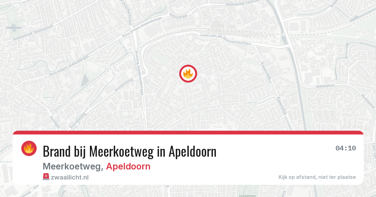 Brand bij Meerkoetweg in Apeldoorn — 25 apr 2026