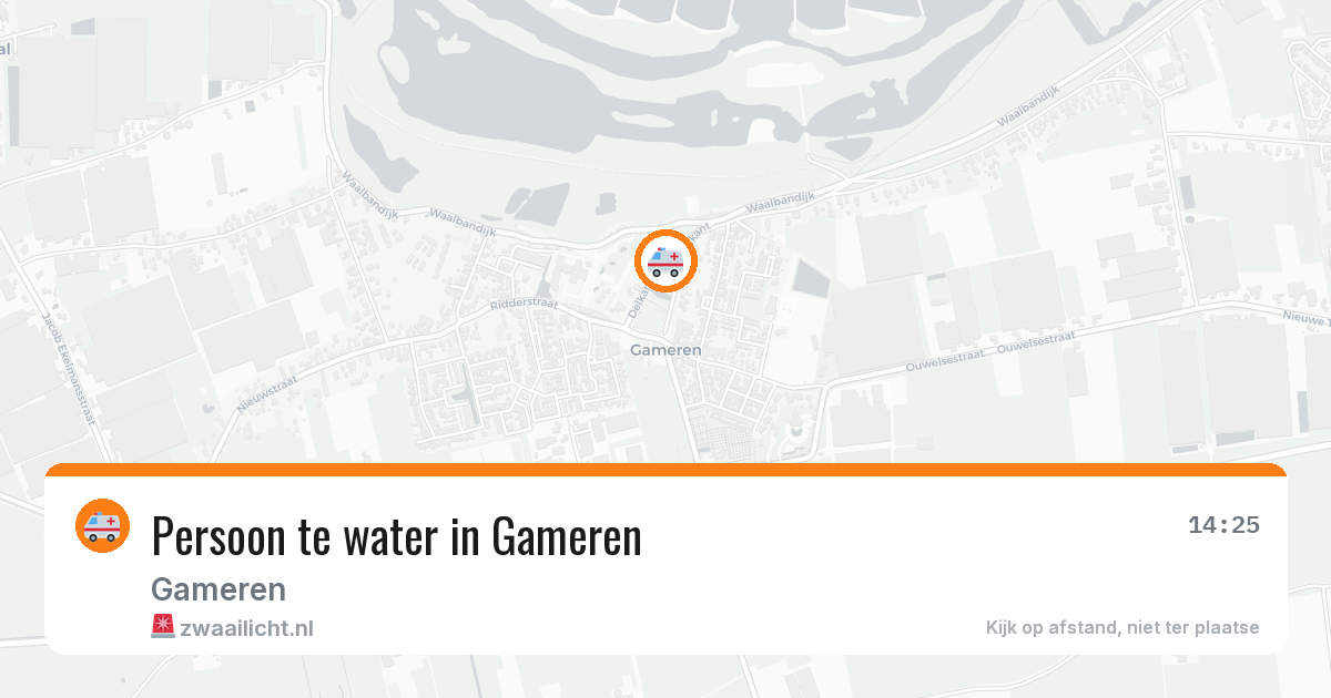 Persoon te water in Gameren — 17 apr 2026