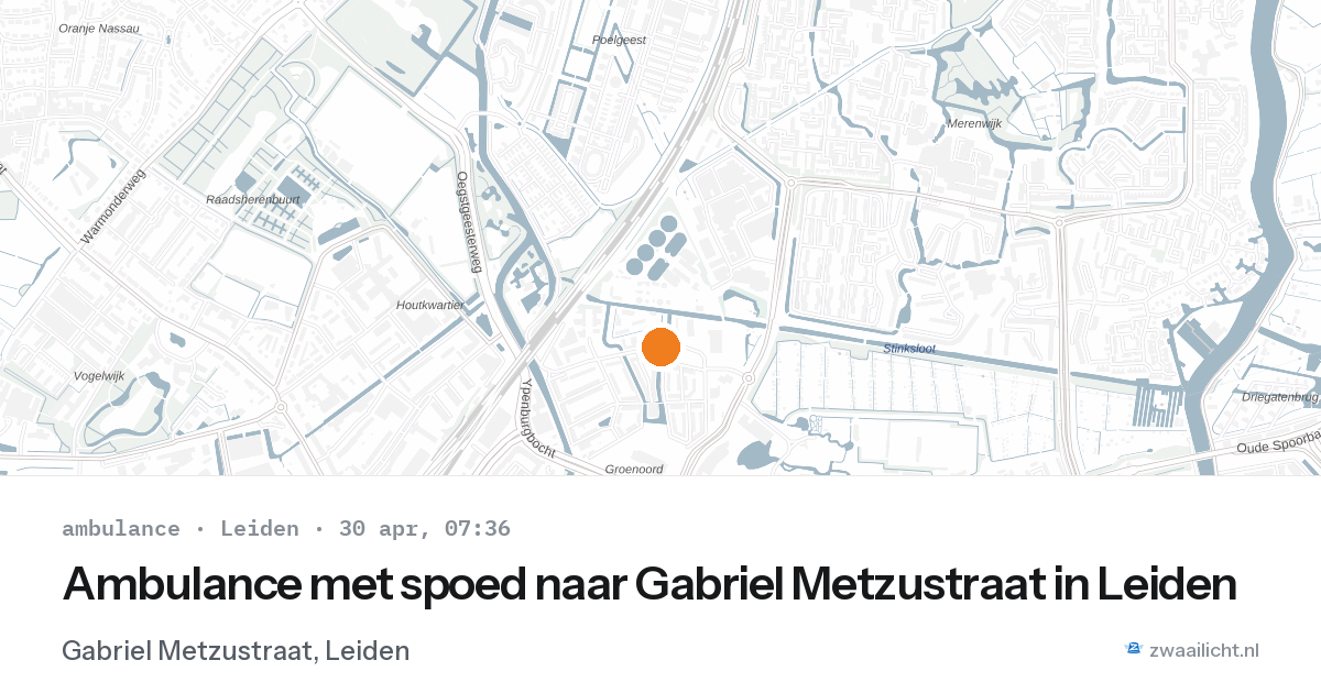 Ambulance met spoed naar Gabriel Metzustraat in Leiden — 30 apr 2026