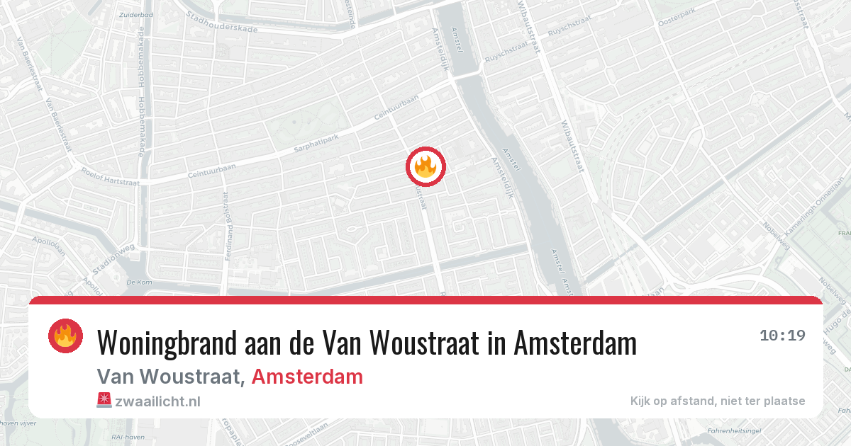 Woningbrand aan de Van Woustraat in Amsterdam — 2 apr 2026
