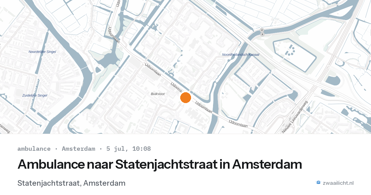 Ambulance naar Statenjachtstraat in Amsterdam — 5 jul 2026