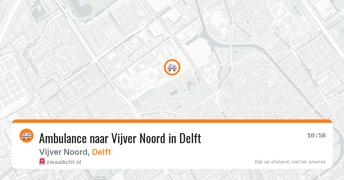 Ambulance naar Vijver Noord in Delft — 17 jun 2026